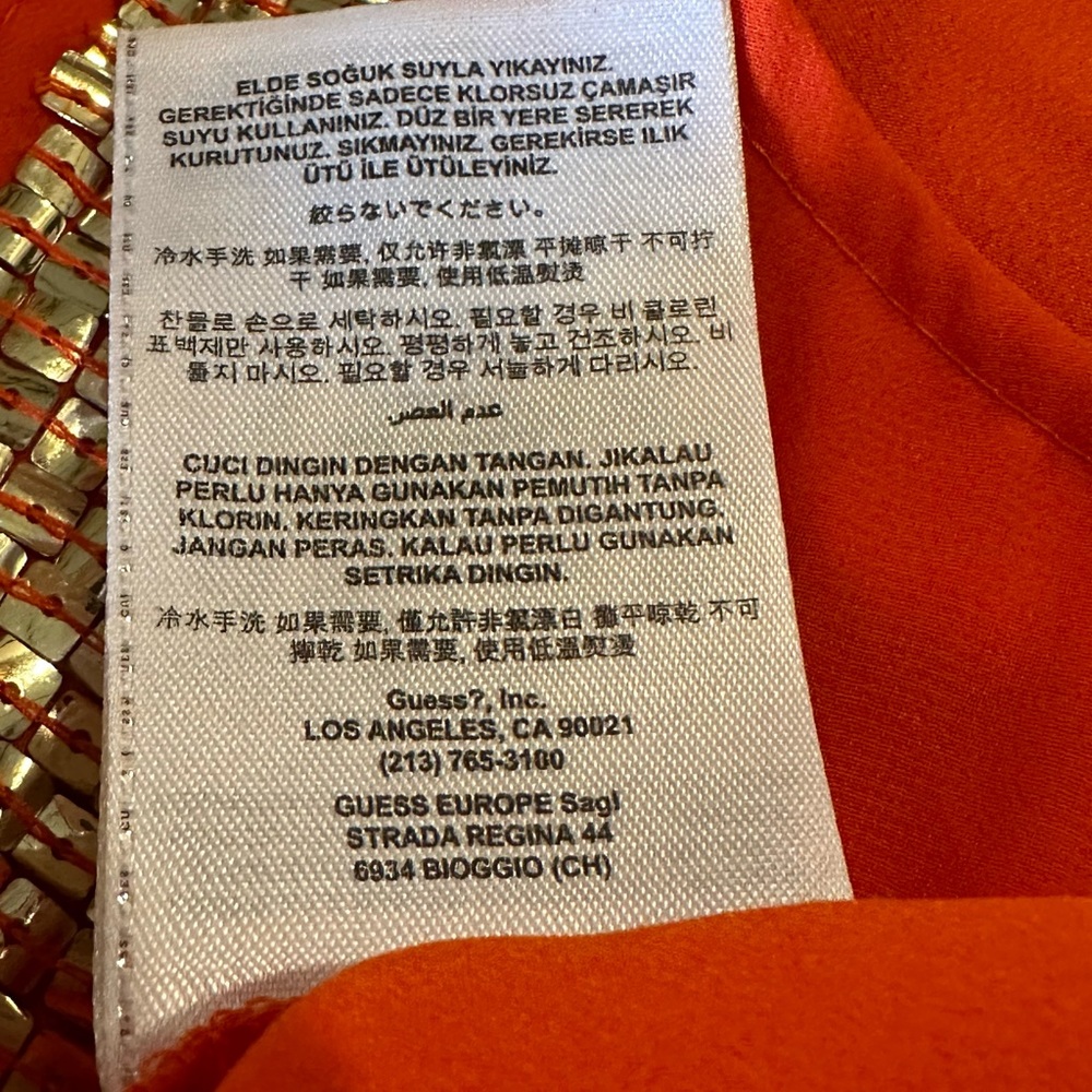 MARCIANO Orange Sequin Tank Top Blouse Tunic‎ - Picture 10 of 14